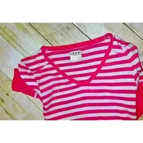 IZOD PERFORMX Womans Knit top PINK & GRAY Cotton LIGHTWEIGHT Stretch shirt Small - Picture 4 of 4